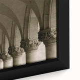 Extra large framed canvas featuring black arches with colorful, textured details, suitable for living room decor.