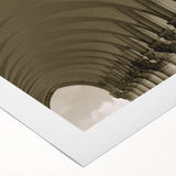 Art deco poster featuring symmetrical arch designs in neutral tones on rolled canvas.