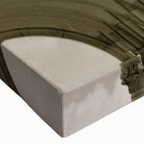 Large art on stretched canvas depicting a black and white landscape with architectural arches.