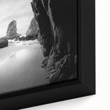 Extra large black wall art featuring colorful, textured arch designs on a framed canvas, ideal for living room decor.