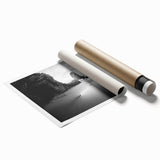 Arched architecture design in muted beige and white tones on a rolled print, suitable for classy bathroom wall art.