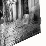 Mid-century modernist large abstract art print on acrylic glass, featuring arches in muted earth tones.