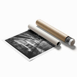 Extra large rolled print featuring a series of arches in monochrome, ideal for classy bathroom wall art.