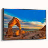 Black and white framed canvas featuring a vintage poster art of architectural arches, ideal for bedroom wall decor.