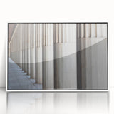 Art deco poster featuring white architectural columns on acrylic print, ideal for modern nursery wall art.