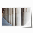 Rolled print of classical architecture columns in muted earth tones, ideal for art wall dining room or bathroom.