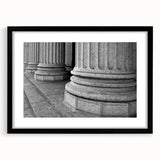 Extra large abstract art print featuring vibrant, textured columns on a canvas, ideal for living room decor.