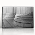 Large abstract wall art featuring vertical columns in black and white, framed acrylic, ideal for modern art wall decor.