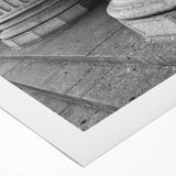 Art deco poster of elegant architectural columns in monochrome, printed on rolled canvas.