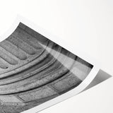Extra large rolled print featuring line art flowers on a series of columns in muted gray.