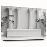 Acrylic print of large abstract wall art featuring monochrome columns, ideal for bedroom or dining room decor.