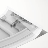 Extra large wall art featuring line art flowers on a rolled canvas, in neutral tones, suitable for large living room decor.