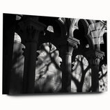 Acrylic print of large abstract columns in grayscale, ideal for bedroom or dining room decor.