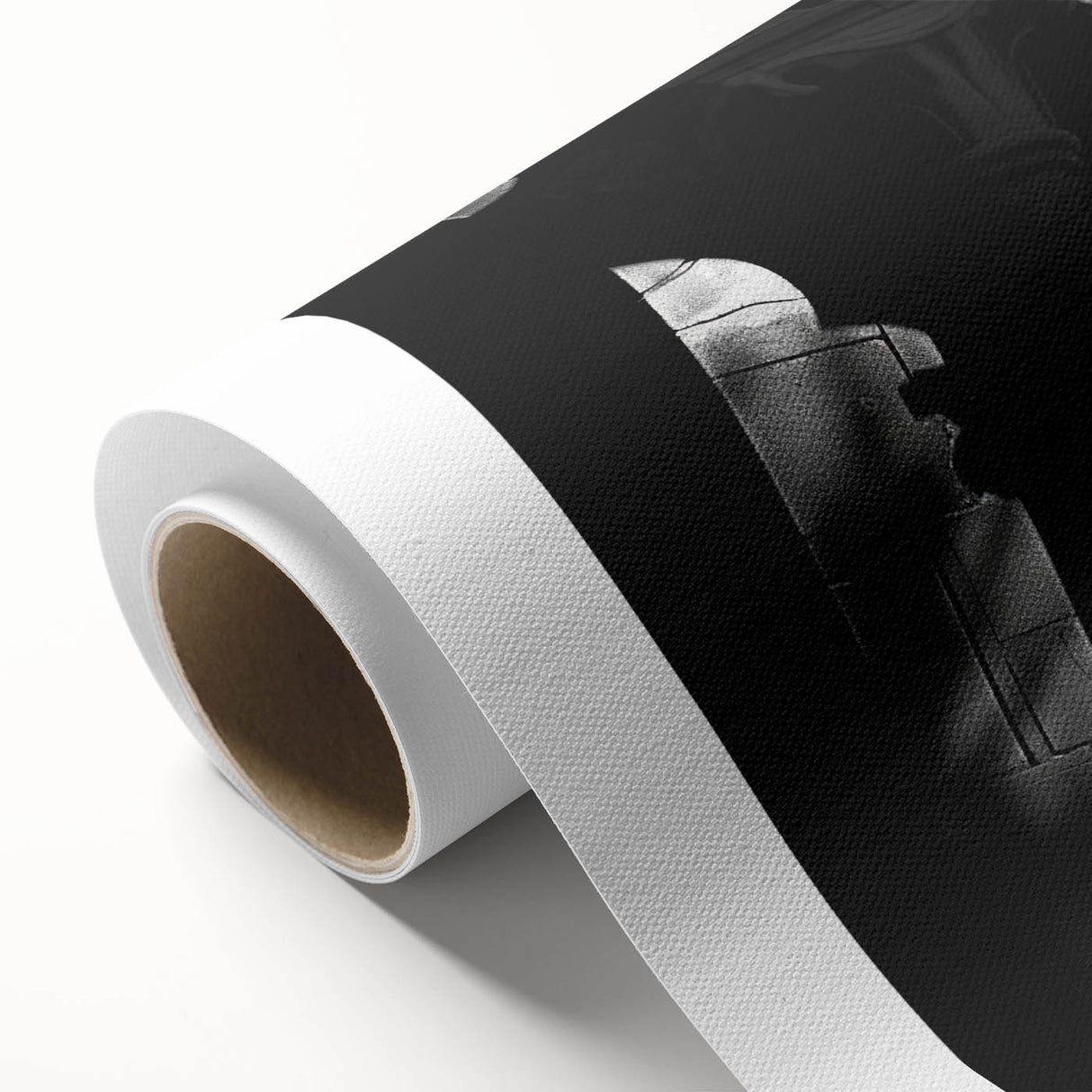 Art Deco style poster featuring symmetric architectural columns in monochrome shades, printed on rolled canvas.