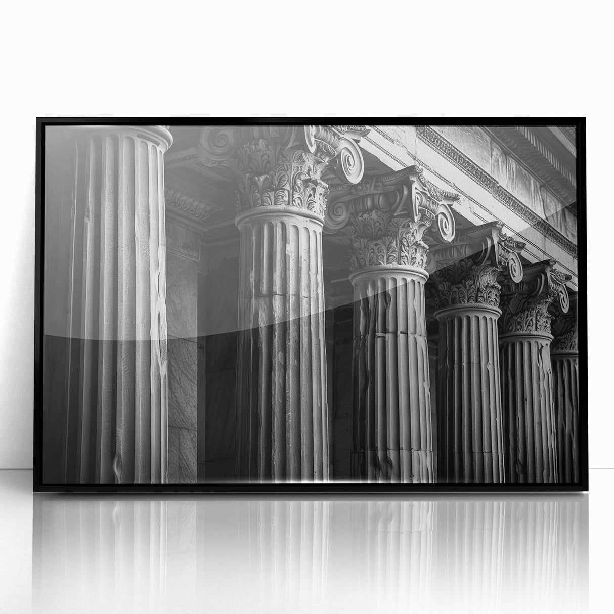Large abstract wall art featuring vertical columns in black and white on acrylic, ideal for modern art wall decor.