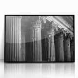 Large abstract wall art featuring vertical columns in black and white on acrylic, ideal for modern art wall decor.