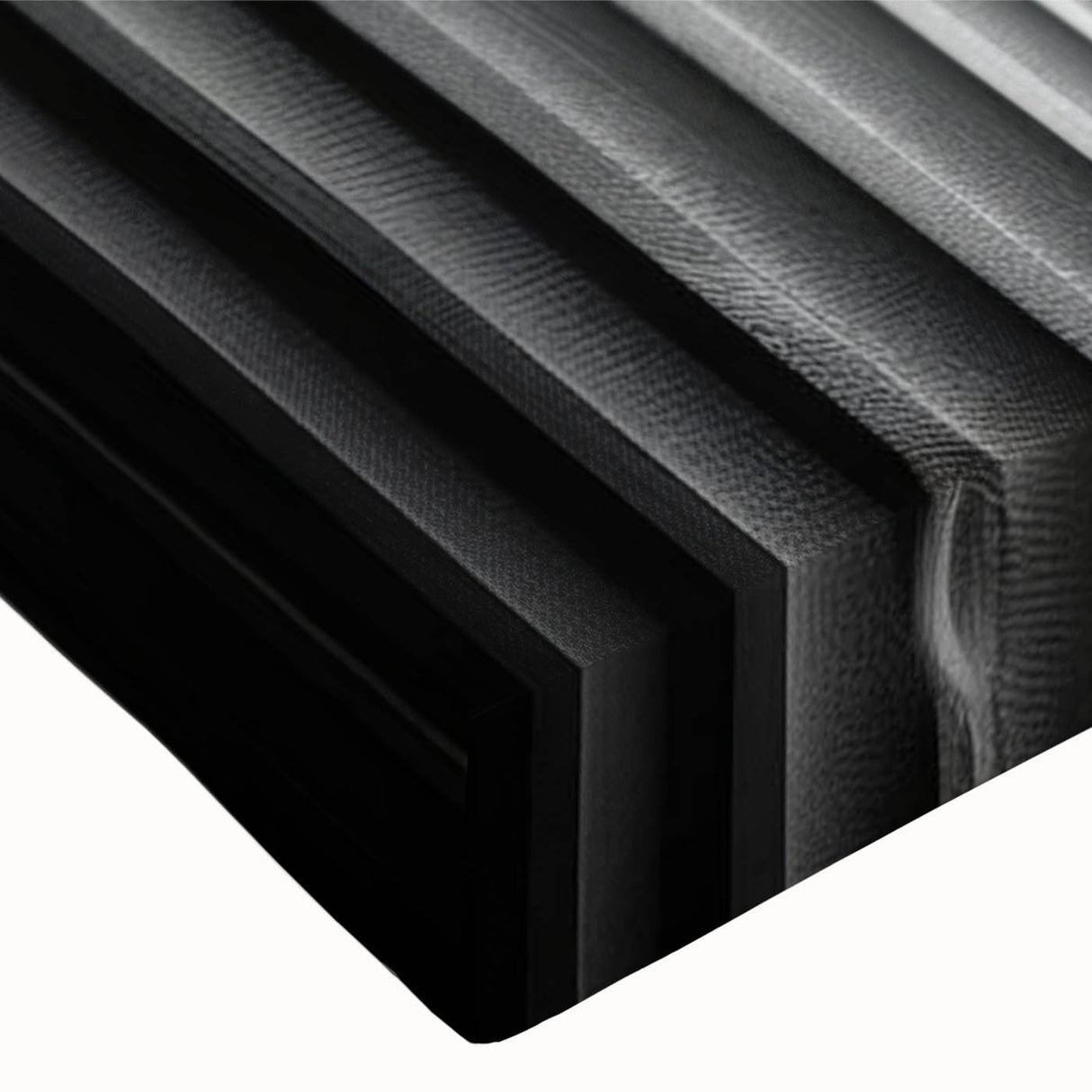 Black and white large art print of architectural columns on a stretched canvas, suitable for bedroom wall decor.