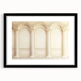 Extra large abstract art print featuring colorful textured columns, framed in black, ideal for living room decor.