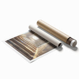 Rolled print of a classical architecture design with columns in muted gray tones, ideal for classy bathroom wall decor.