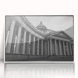 Art deco poster featuring white architectural columns on a framed acrylic, suitable for modern art wall decor in a nursery.