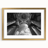Extra large abstract art print featuring textured columns in muted gold and white, framed, ideal for living room decor.