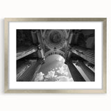 Textured art depicting abstract columns in muted gray, printed on framed canvas, suitable for bedroom decor.