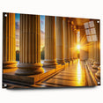 Large abstract wall art featuring monochrome columns on acrylic glass, ideal for modern dining or bedroom decor.