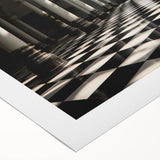 Art Deco poster featuring monochrome architectural columns on a rolled canvas, suitable for dining room walls.