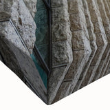 Large art featuring a black and white landscape painting of classical columns on stretched canvas, ideal for bedroom decor.