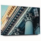 Acrylic print of large abstract wall art featuring column designs in neutral tones, ideal for bedroom or dining room decor.