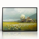 Large abstract wall art featuring mid-century modernist design in acrylic, framed in black, ideal for modern art wall decor.