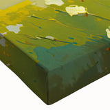 Black and white landscape art painting of cottages on stretched canvas, suitable for bedroom wall decor.