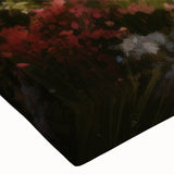 Large art of black and white landscape painting on stretched canvas, depicting cottages with detailed architectural design.