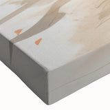 Large art of a black and white landscape painting on stretched canvas, depicting cottages, ideal for bedroom wall decor.