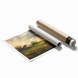 Extra large rolled print featuring a detailed floral design in soft pastel shades, ideal for classy bathroom wall art.