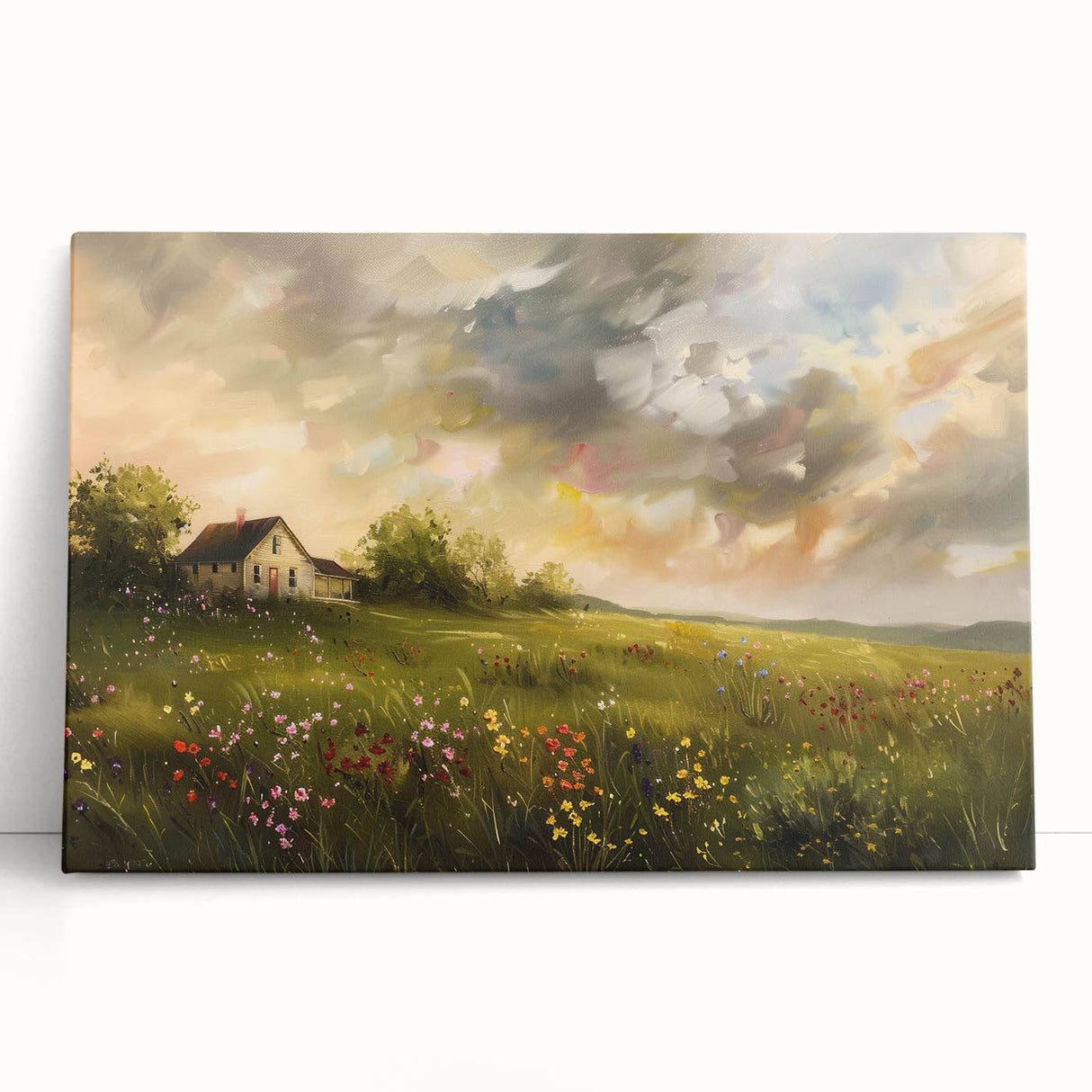 Black and white photo of cottages in a minimalist style on stretched canvas, ideal for kitchen wall art or bedroom ambiance.
