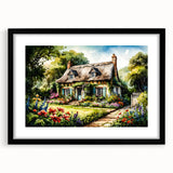 Abstract art print featuring a colorful, textured design on a large framed canvas, ideal for living room decor.