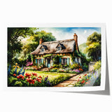 Rolled print of a vintage-style floral art featuring soft pastel hues, ideal for dining room or bathroom decor.