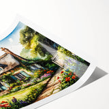 Extra large wall art featuring line art flowers in black on white, rolled print, ideal for large living room wall decor.