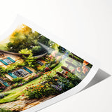 Extra large rolled print featuring line art flowers in muted earth tones, ideal for large living room wall decor.