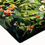 Black and white landscape art painting on stretched canvas featuring a cluster of cottages, ideal for bedroom wall decor.