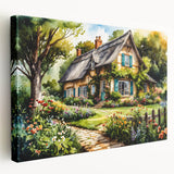 Large canvas print of colorful cottages in a row, ideal for kitchen wall art.
