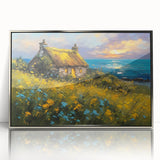 Art deco poster featuring geometric patterns and pastel colors on a framed acrylic, ideal for nursery wall art.