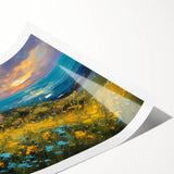 Extra large wall art featuring line art flowers in muted earth tones on a rolled canvas, ideal for large living room decor.