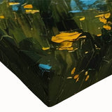 Black and white landscape art painting on stretched canvas featuring a serene cottage scene, ideal for bedroom wall decor.