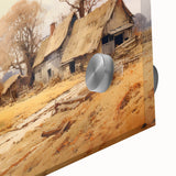 Large abstract wall art featuring mid-century modernist design in muted earth tones on acrylic glass.