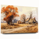 Acrylic print of large abstract wall art featuring neutral and earth tones, ideal for bedroom or dining room decor.