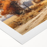 Art Deco poster featuring pastel-colored architecture cottages on rolled canvas, suitable for dining room wall art.