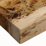 Black and white landscape art painting on stretched canvas depicting a row of cottages, ideal for bedroom wall decor.