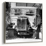 Landscape art painting featuring a vintage poster design on a framed canvas, with a palette of black and colorful art.